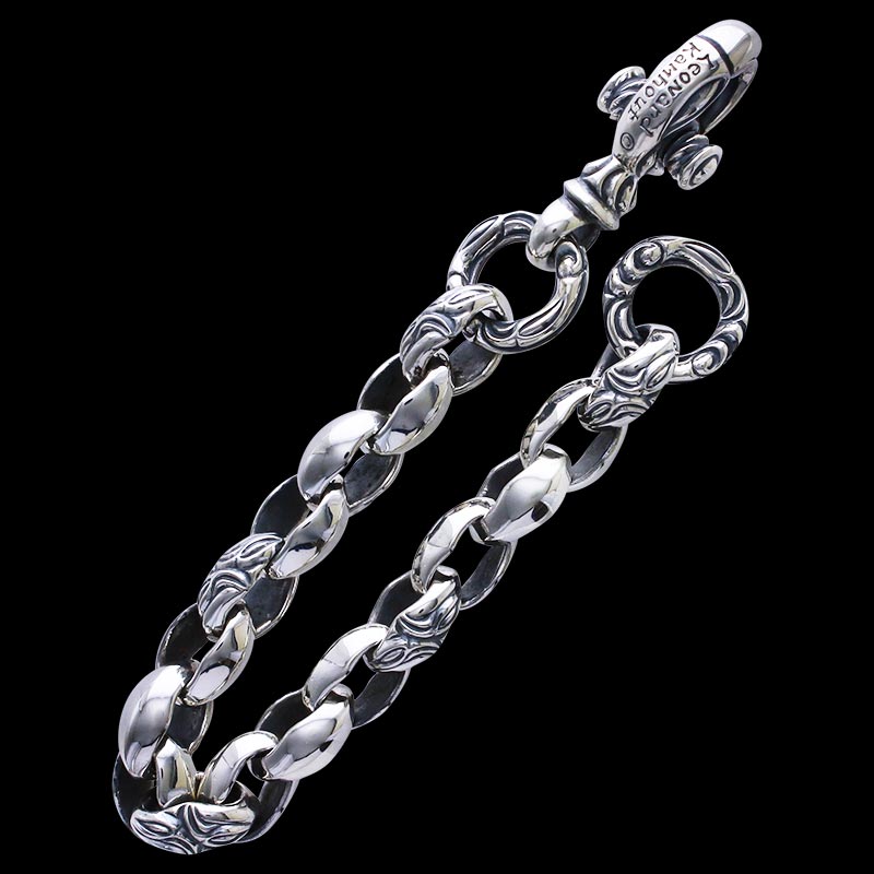 カーヴド シルク リンク (M) ブレスレット (クレーン サークル) (レナードカムホート刻印)