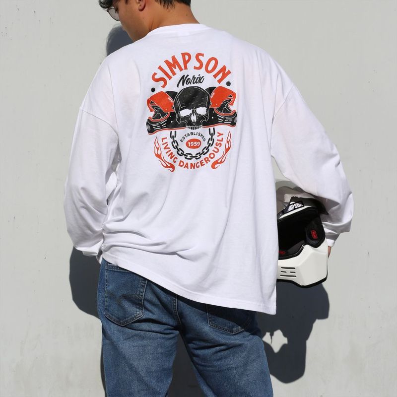 SIMPSON GARAGE Vol.1 長袖Tシャツ ホワイト