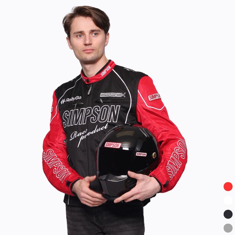 1 / 4 SIMPSON　ライダースジャケット　赤・黒 Amazon.co.jp: シンプソン(SIMPSON) レザージャケット RED 3L SLJ-4111