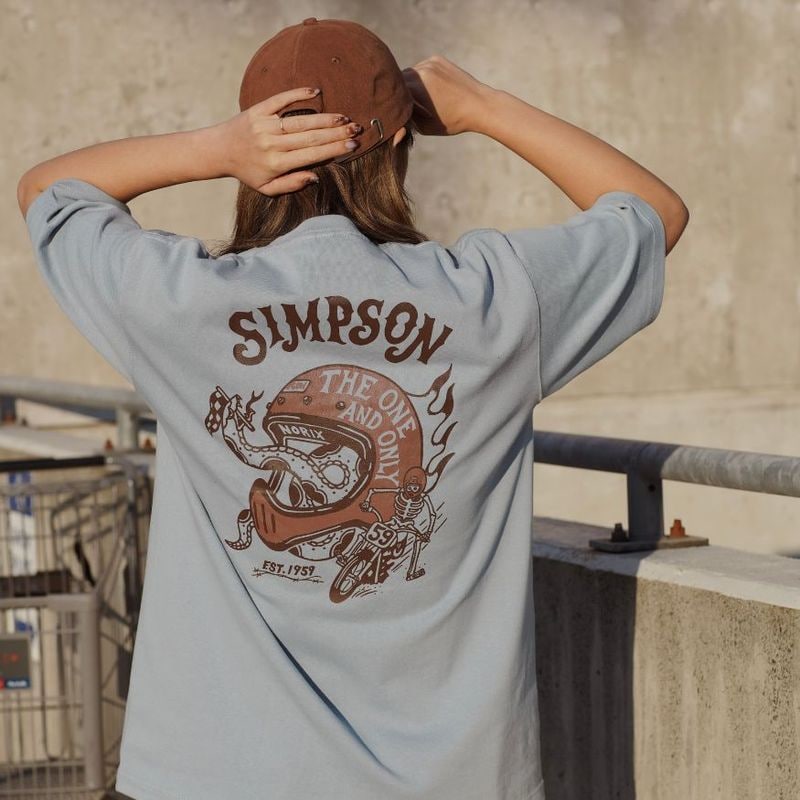 SIMPSON GARAGE Vol.2 Tシャツ ダスティブルー【1/17(土) 販売開始】