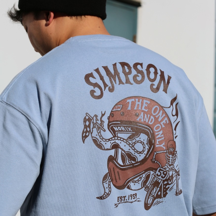 SIMPSON GARAGE Vol.2 Tシャツ ダスティブルー