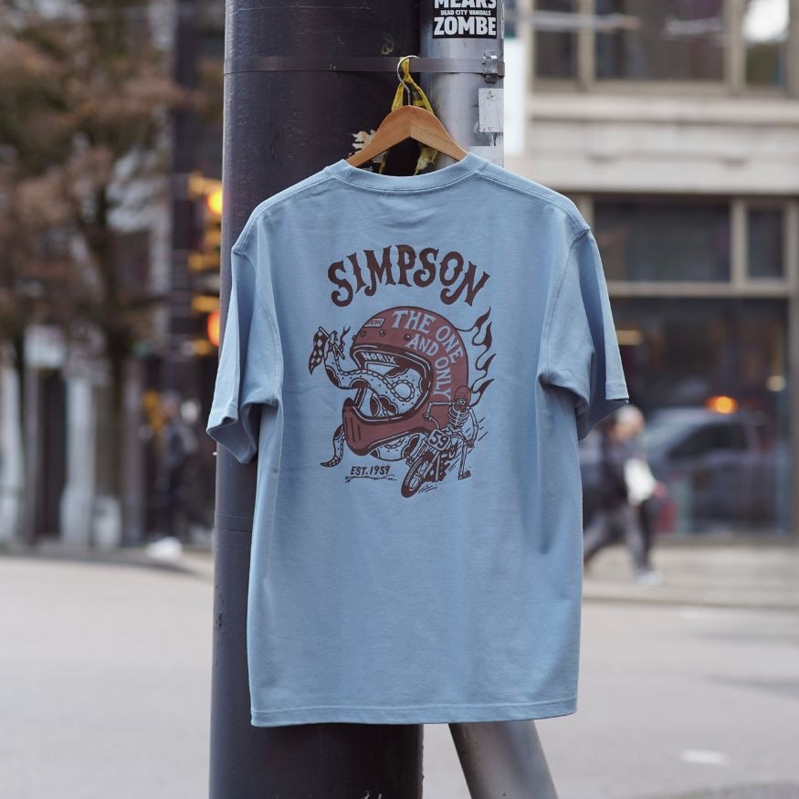 SIMPSON GARAGE Vol.2 Tシャツ ダスティブルー
