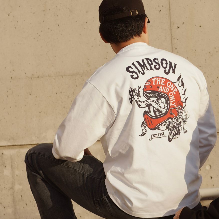 SIMPSON GARAGE Vol.2 長袖Tシャツ ホワイト