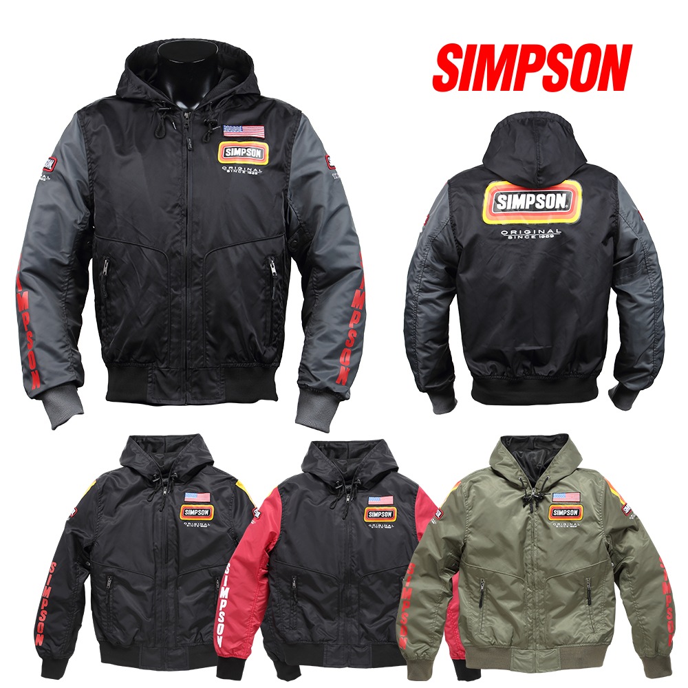 希少　SIMSON バイクジャケット　ヴィンテージ　90s〜2000年 希少 SIMPSON THE WINNING EDGE バイクジャケット - メルカリ