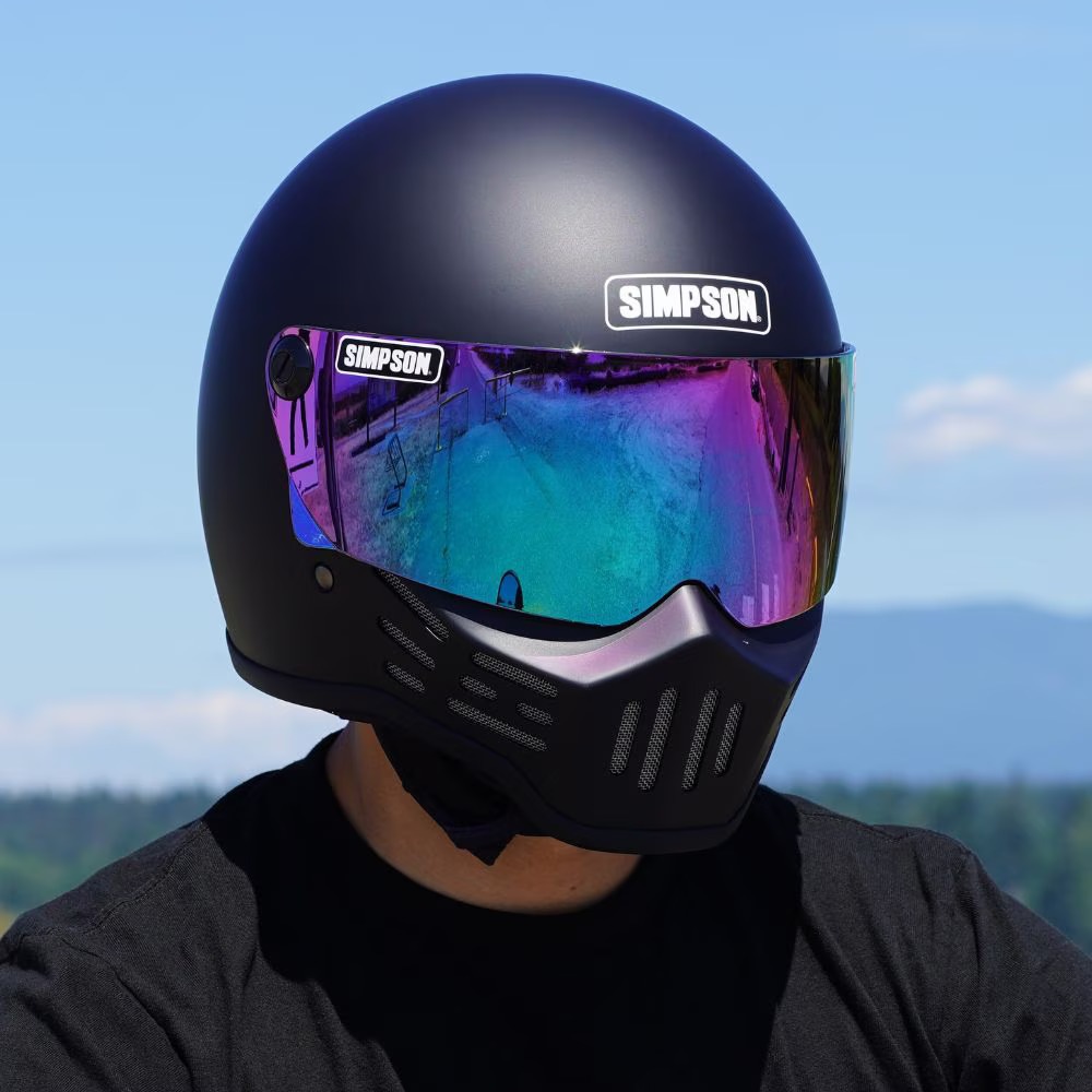 SIMSON システムヘルメット ミラーシールド装着Lサイズ美品 SIMPSON（シンプソン） フルフェイスヘルメット用 オプションミラー