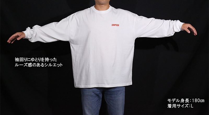 SIMPSON GARAGE 長袖Tシャツ ホワイト