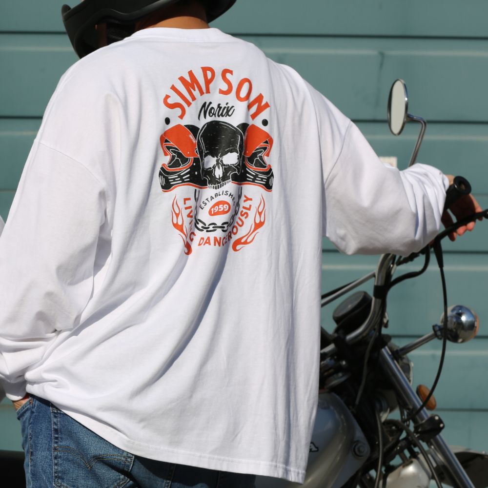 SIMPSON GARAGE Vol.1 長袖Tシャツ ホワイト