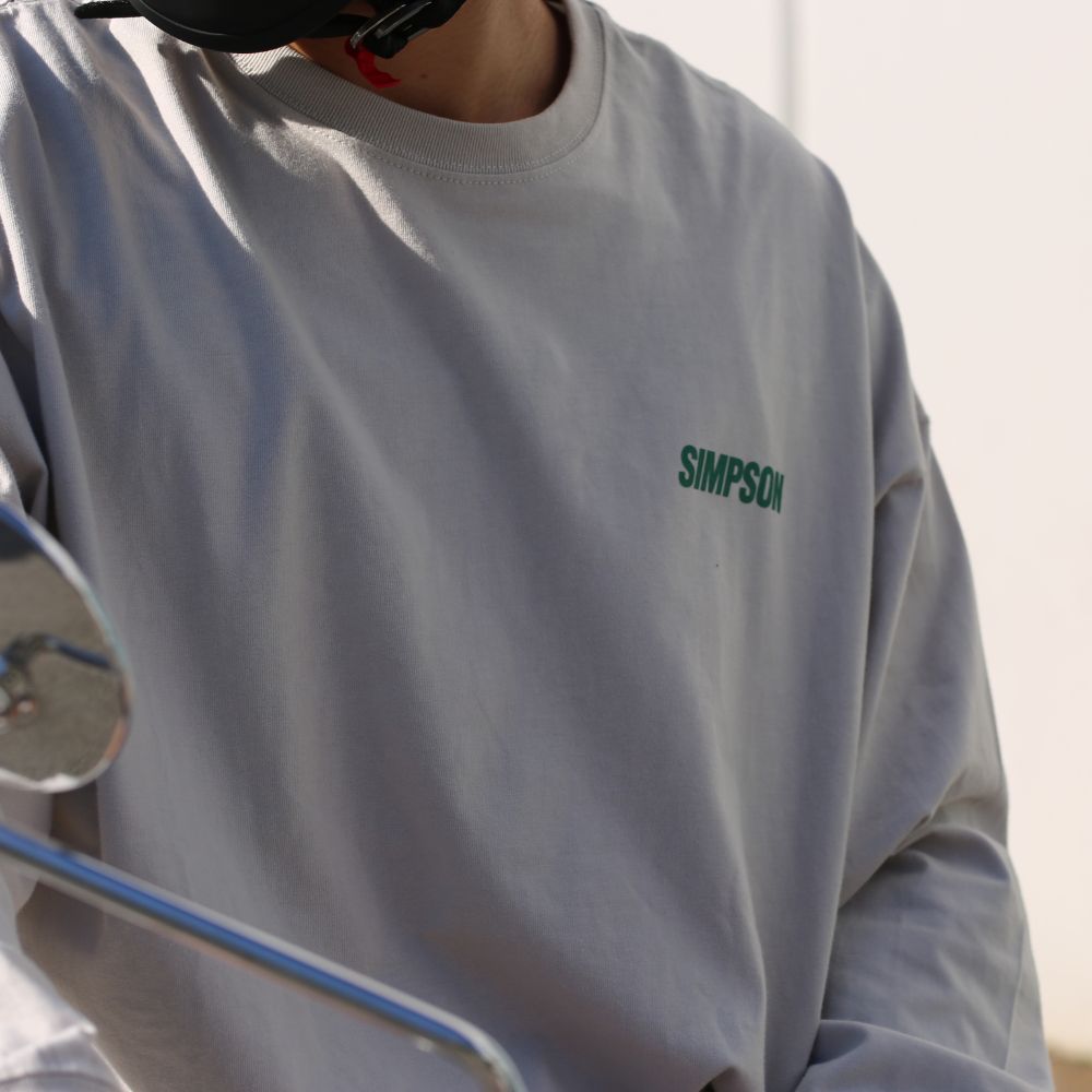 SIMPSON GARAGE 長袖Tシャツ グレー