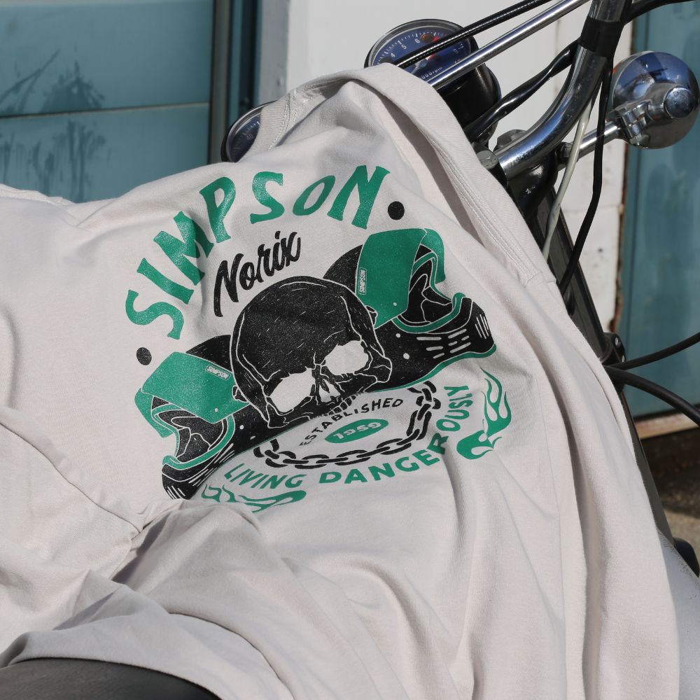 SIMPSON GARAGE 長袖Tシャツ グレー