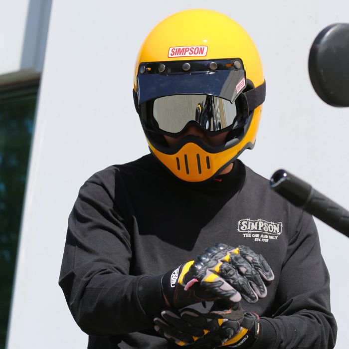 シンプソンm50 イエロー　ゴーグル、バイザー付き　Mサイズ SIMPSON M50 イエロー｜SIMPSONヘルメット公認オンラインストア