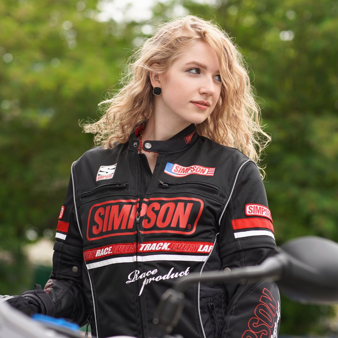 SIMPSON メッシュジャケット レディース BLACK/WSサイズのみ！バイク用品レディースバイクジャケット