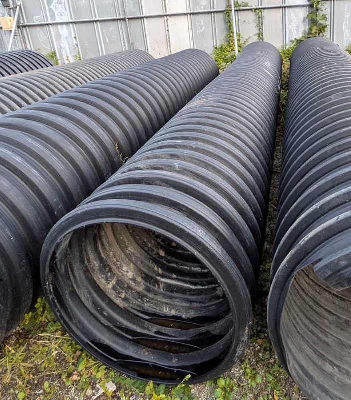 コルゲート管 高密度ポリエチレン管 暗渠管 シングル Φ700-5M｜資材館.com