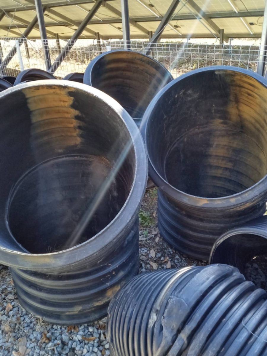 プレス管 高密度ポリエチレン管ダブル Φ700-45°エルボ｜資材館.com