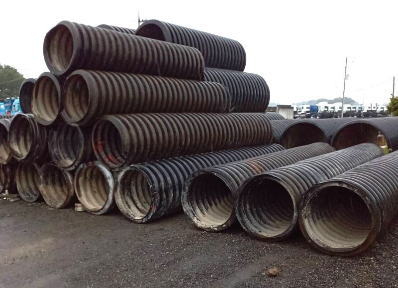 コルゲート管 高密度ポリエチレン管 暗渠管 シングル Φ800-5M｜資材館.com