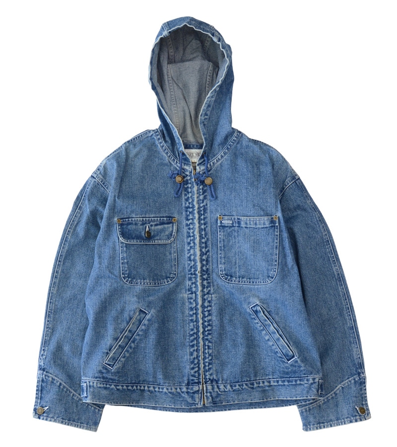 デニムブルー ジャケット フード付き miniministore フード付き デニムジャケットレディース