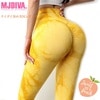 【送料無料】MJDIVA タイダイ染リフティングデザイン美尻レギンスYE【即日配送！】筋トレ女子必見！超美尻 BOOTY美尻美脚レギンスSNSで話題 桃尻筋トレ女子 インスタ映え ビキニ FITNES