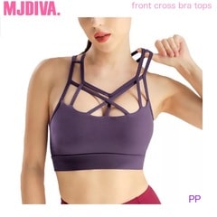 MJDIVA フロントクロスデザインブラトップPP【即日配送！】筋トレ女子