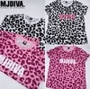 【送料無料】レオパード総柄MJコレクションTシャツ２カラー【即日配送】美尻 美脚 フィットネスウェア スポーツウェア 筋トレ 可愛いトレーニングウェア 脚長効果|Ladie's tops