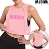 【送料無料】デカロゴフード付きミドルタンクPK【即日配送】美尻 美脚 フィットネスウェア スポーツウェア 筋トレ 可愛いトレーニングウェア 脚長効果|Tops