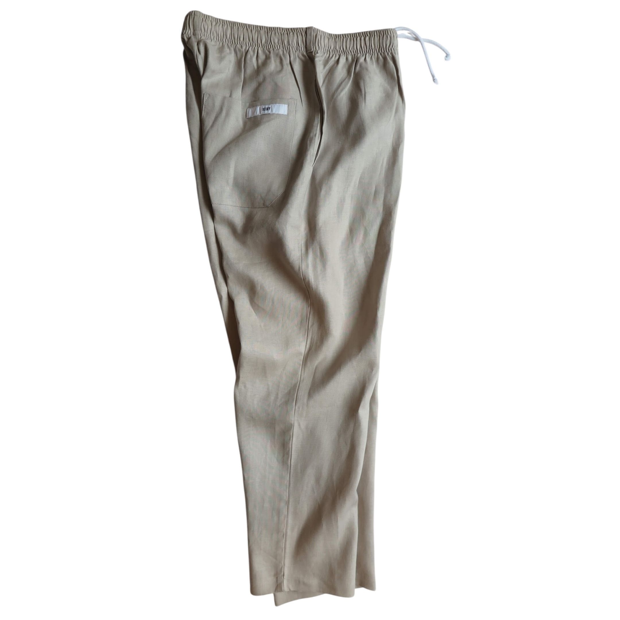 DOCTOR PANTS-LINEN  L-GRAY