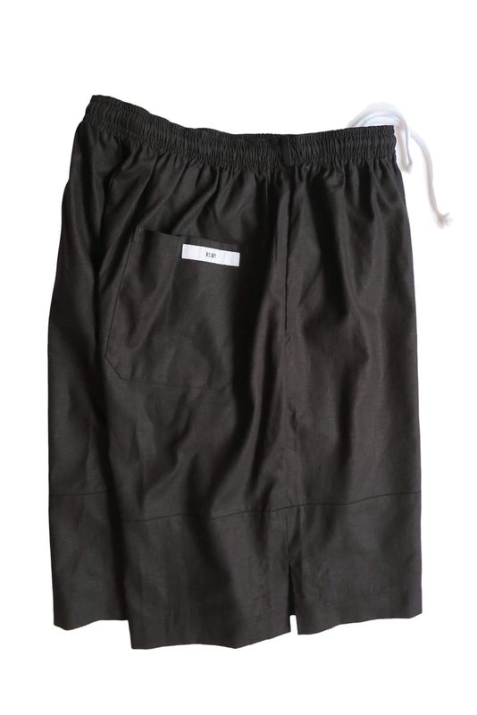 D.P SHORTS-C/LINEN  BLACK