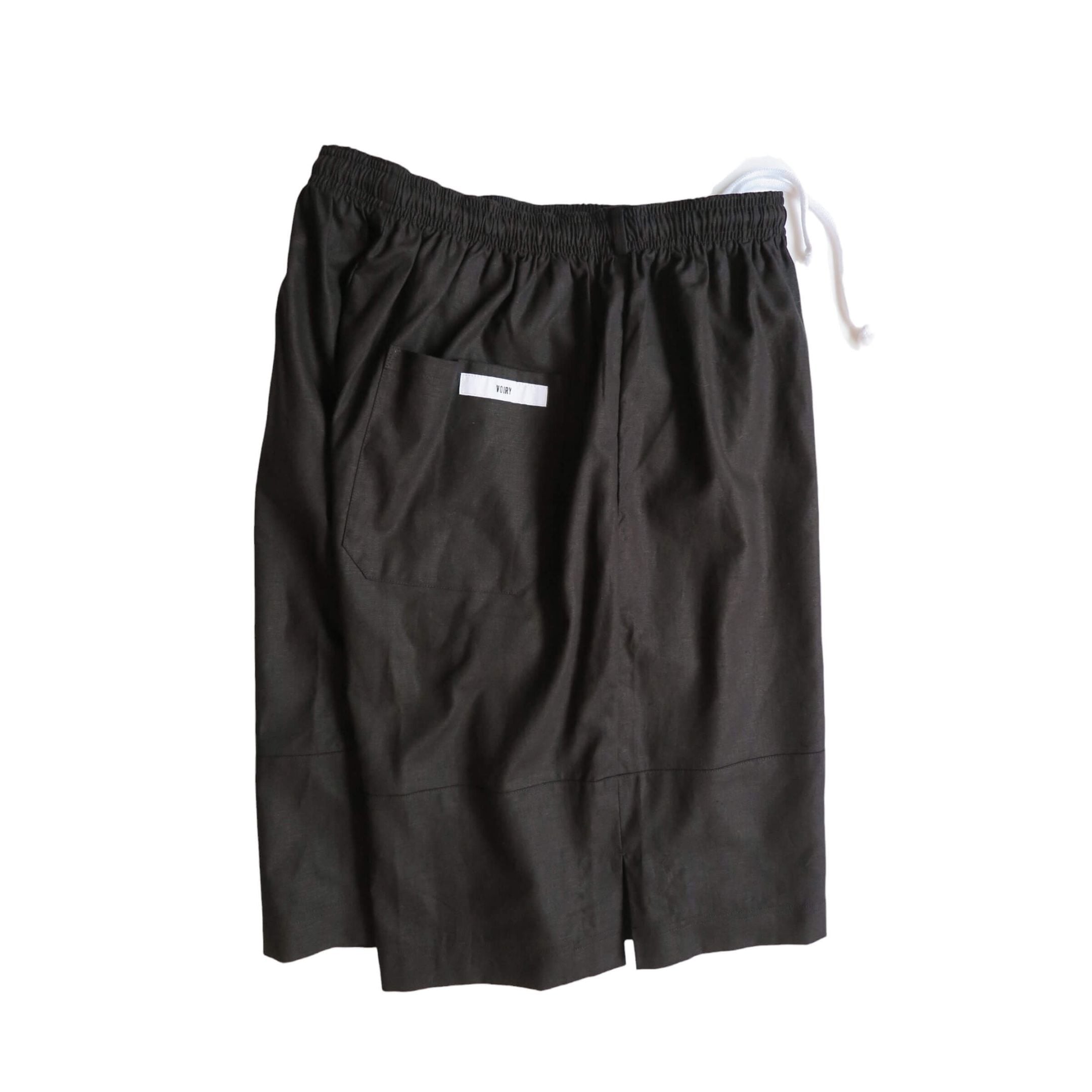D.P SHORTS-C/LINEN  BLACK
