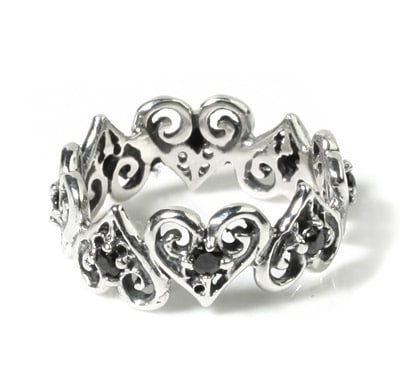 Alternating Allegra Heart Band w/ CZ