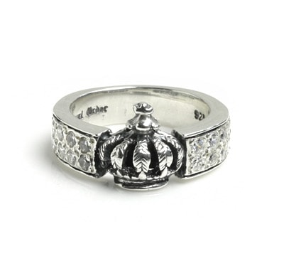 【本国オーダー・受注生産】Demi Band Crown Ring (Pave CZ