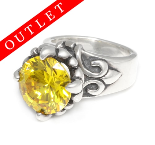 SOLITAIRE RING Silver Ring setwith CZ 【OUTLET】