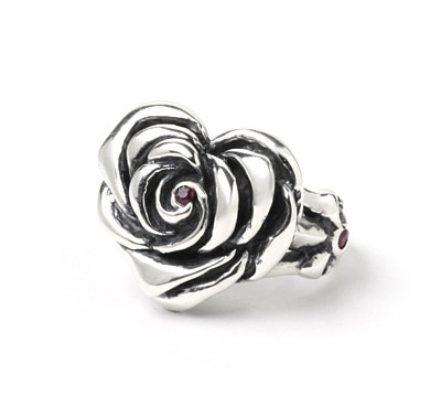 【本国オーダー・受注生産】Heart Rose with Center CZ & 2Side CZ