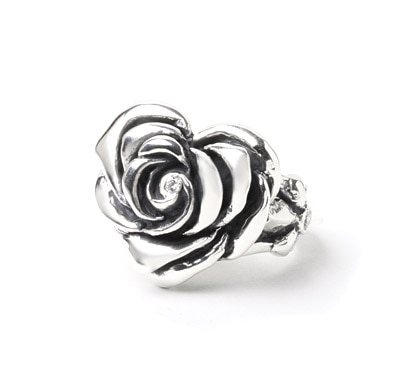 【本国オーダー・受注生産】Heart Rose with Center CZ & 2Side CZ