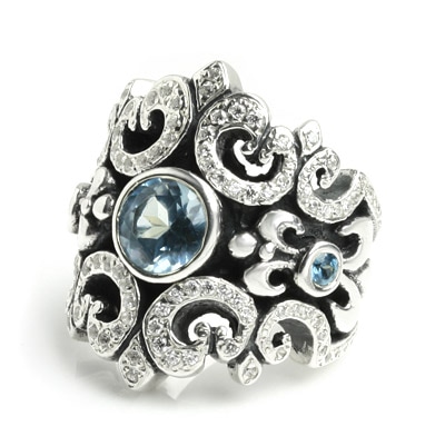 【本国オーダー・受注生産】New Orleans w/ Purple CZ stones and Clear Pave CZ