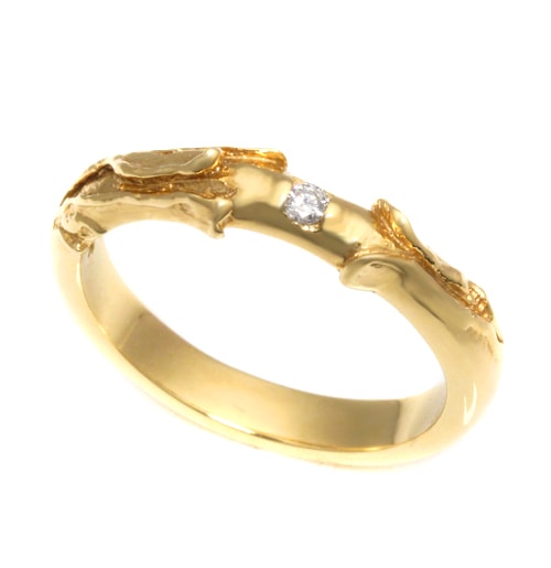 New Band with diamond 18K YELLOWGOLD