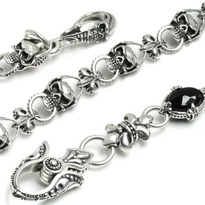 【本国オーダー・受注生産】Skulls with links in mouth and FDL with ONYX【要お見積もり商品】