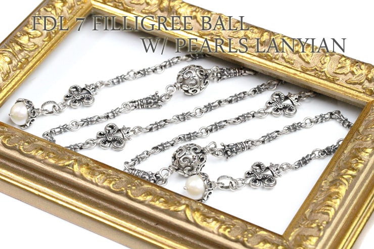 【本国オーダー・受注生産】FDL 7 FILLIGREE BALLW/ PEARLS LANYIAN