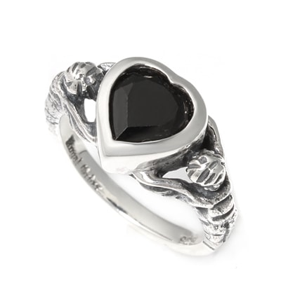 【本国オーダー・受注生産】LARGE HEART CZ WITH Cherub SIDE BANDS