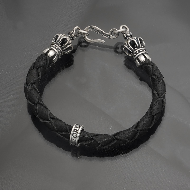 【本国オーダー・受注生産】Braided bracelet w/ Crown Tips & Large Jumpring