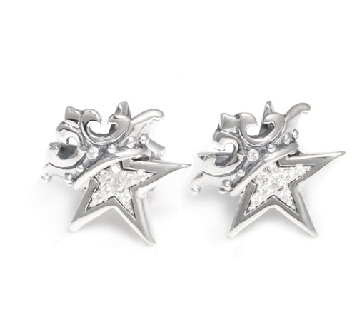 アクセサリー  ORDER SOLID STAR WITH PAVE CZ ロイヤルオーダー SMALL STAR w CROWN w Paved CZ 詳細ページ