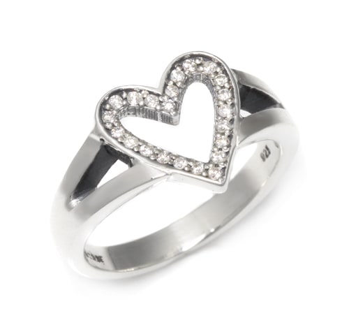 【本国オーダー・受注生産】SERENDIPITY HEART OPEN BAND W DIAMONDS