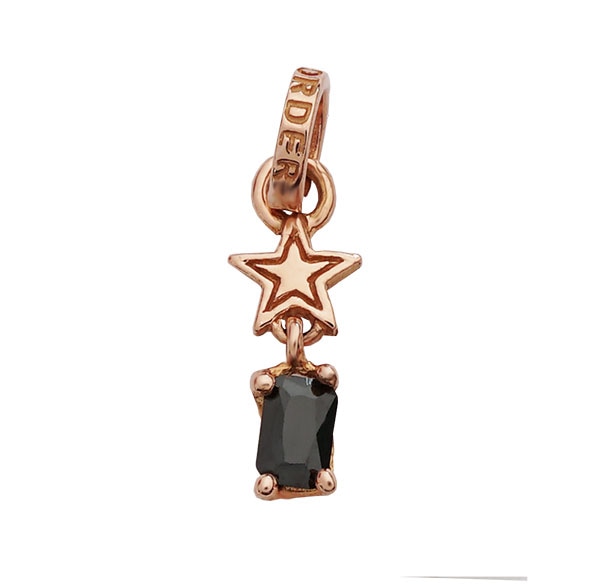 Starshine w/ CZ Drop & Jumpring BLACK 18K PINK GOLD()