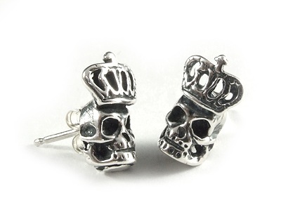 【本国オーダー・受注生産】TINY SKULL W CROWN w/STUD（1個単位)