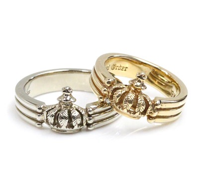 【本国オーダー・受注生産】CROWN TRIPLE BAND　18K WHITE GOLD