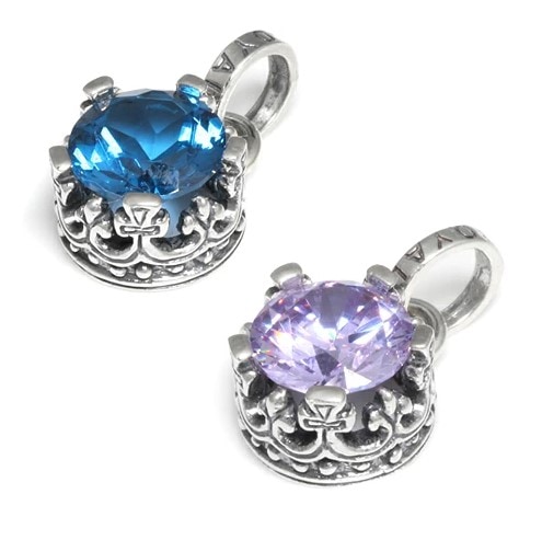 【custom PENDANT!!】TINY REGAL CROWN W/ CROSSE SET CZ