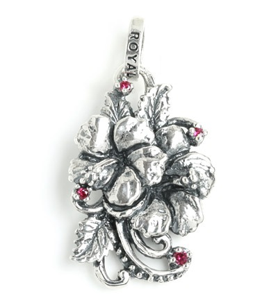 2 HIBISCUS SMALL/LARGE WITH VINES AND CZS