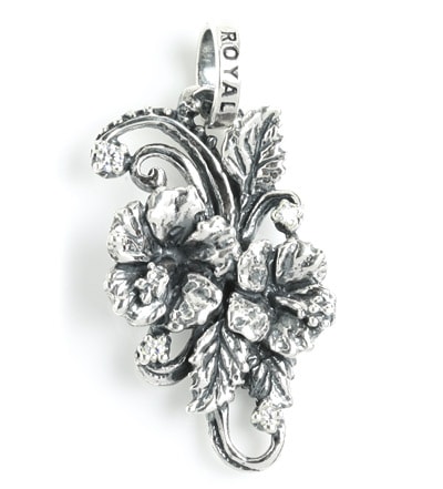 2 HIBISCUS LARGE/LARGE WITH VINES AND CZS