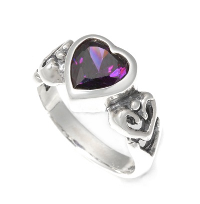 【本国オーダー・受注生産】Large Heart CZ w/ ALL Allegra heart side Bands