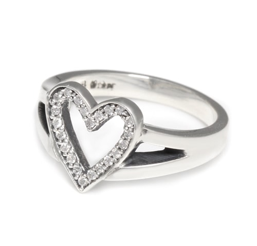 【本国オーダー・受注生産】SERENDIPITY HEART OPEN BAND W DIAMONDS