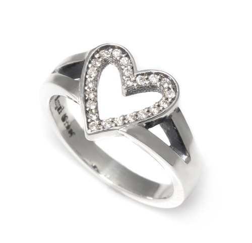 【本国オーダー・受注生産】SERENDIPITY HEART OPEN BAND W DIAMONDS