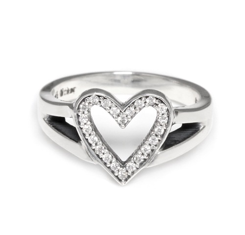 【本国オーダー・受注生産】SERENDIPITY HEART OPEN BAND W DIAMONDS