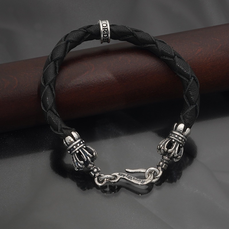 【本国オーダー・受注生産】Braided bracelet w/ Crown Tips & Large Jumpring